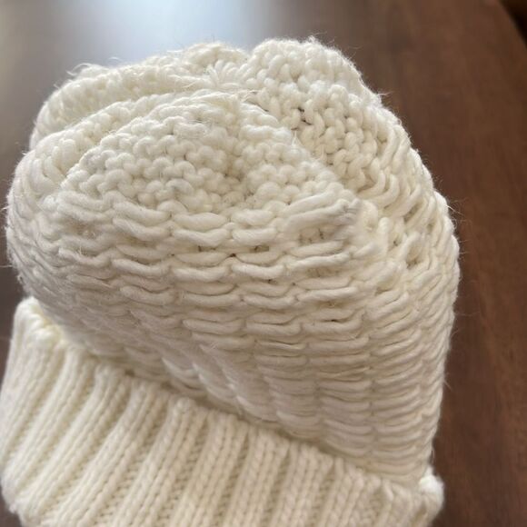 Unisex Cream Float Stitch Knit Beanie Wide Cuff Winter Hat One Size Spyder - Picture 8 of 8